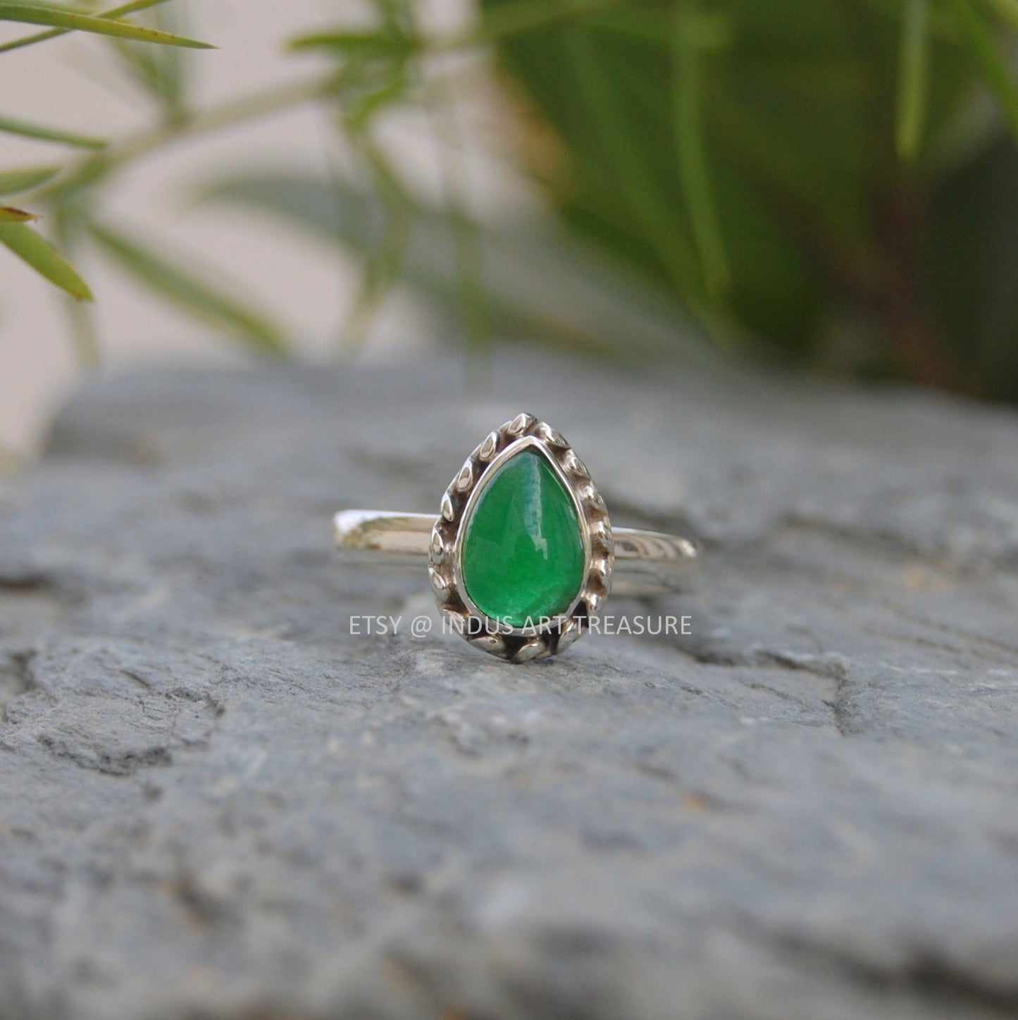 Green Jade Stone Ring