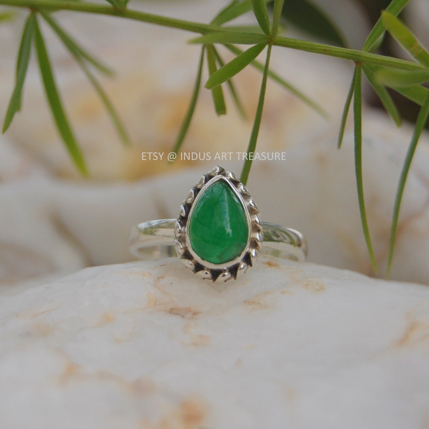 Green Jade Stone Ring