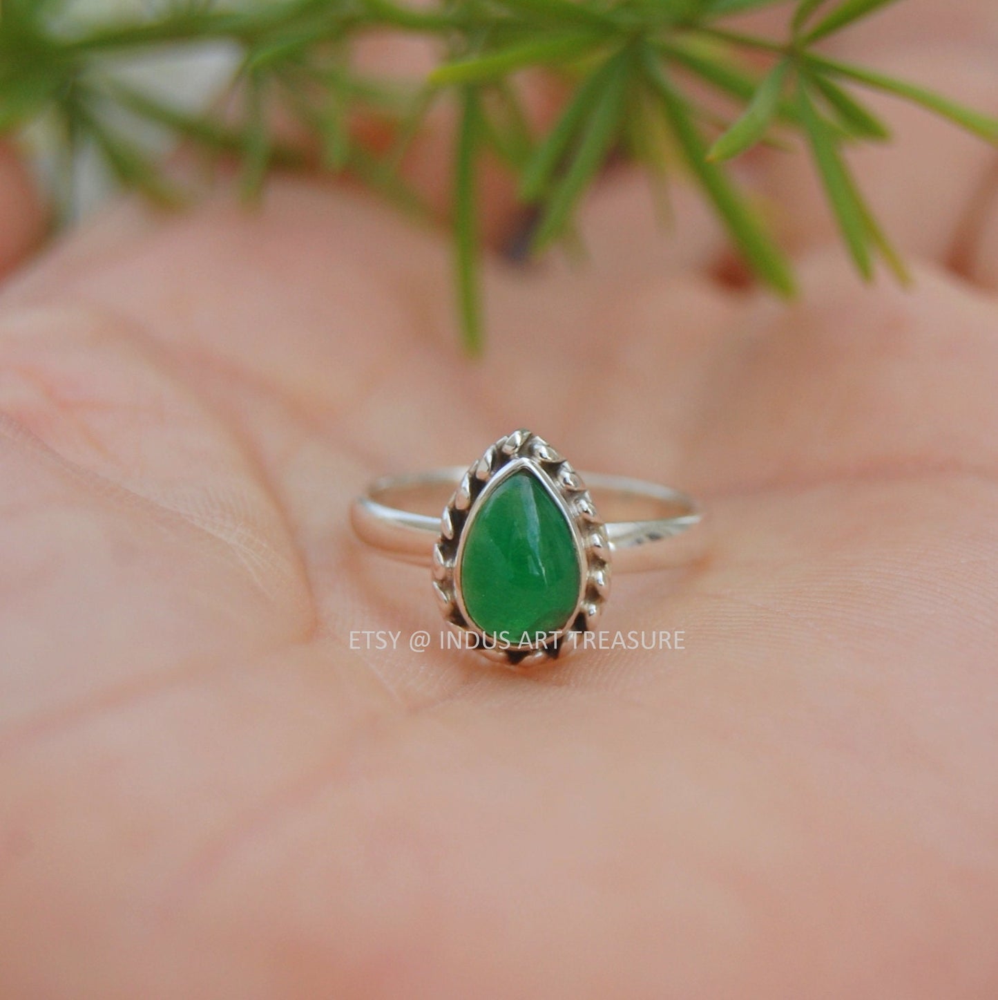 Green Jade Stone Ring