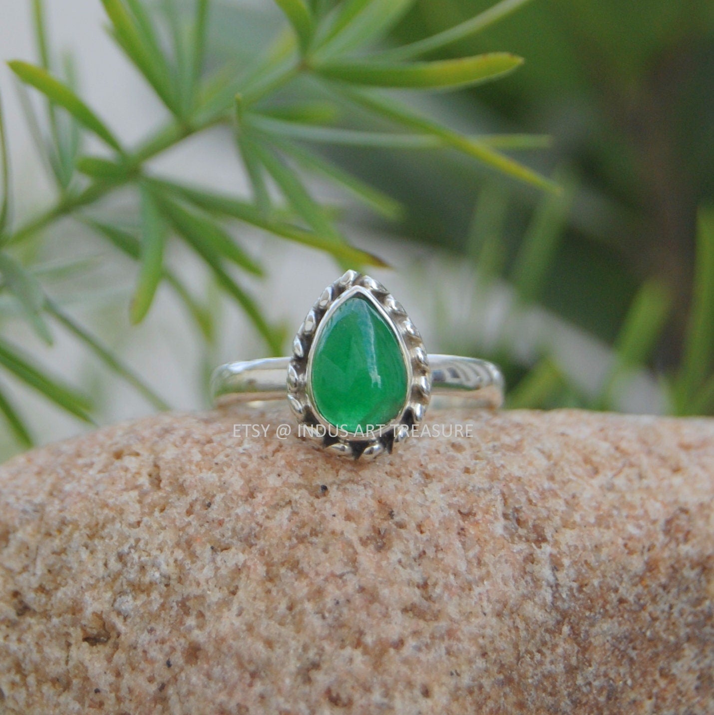 Green Jade Stone Ring
