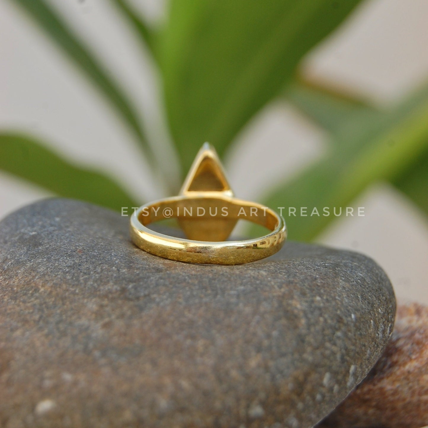 Rainbow Moonstone Kite Gold Ring