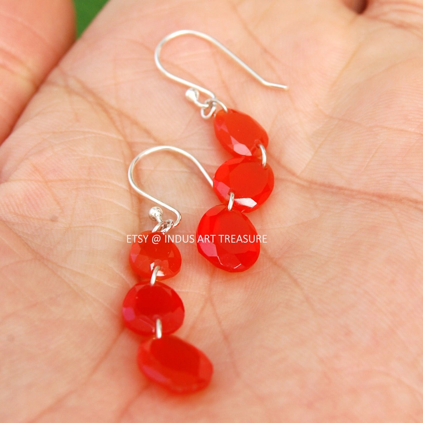 Carnelian Long Dangling Earrings