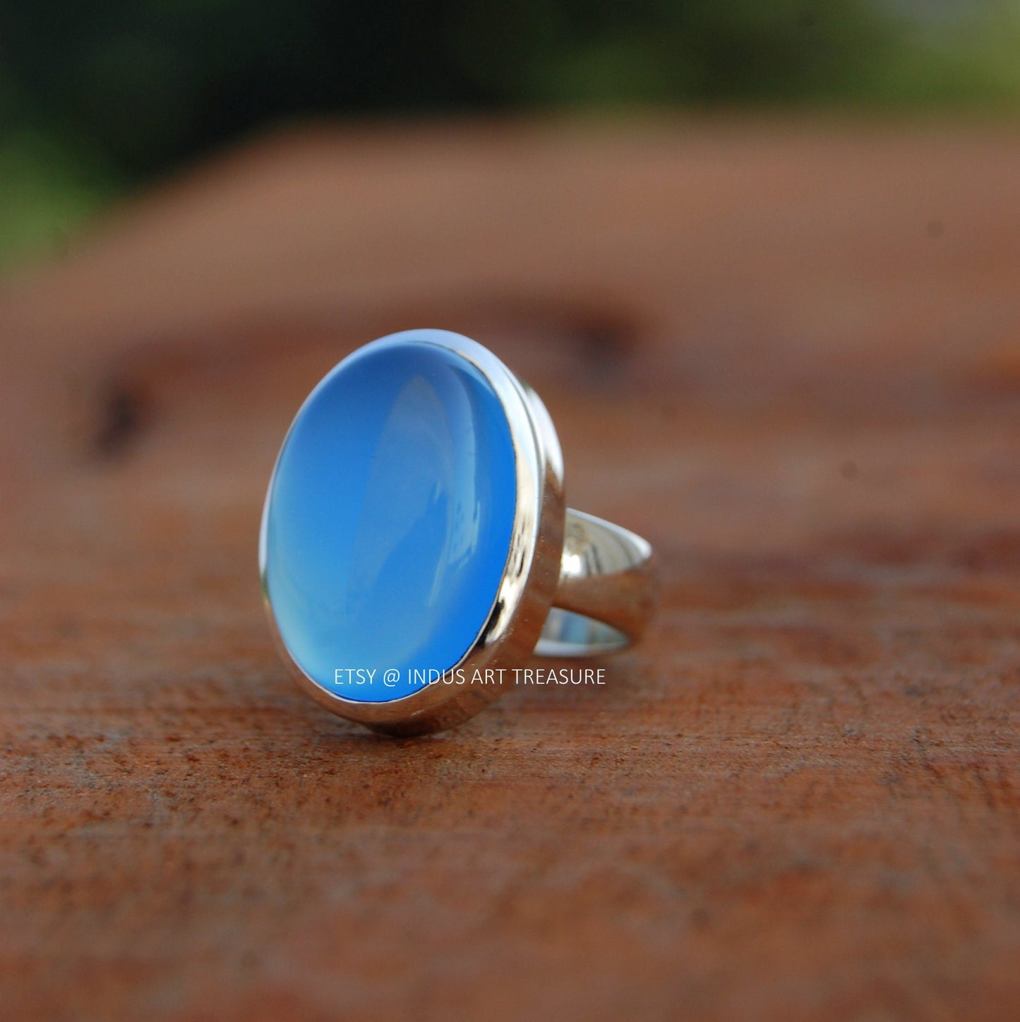 Aqua Chalcedony Ring