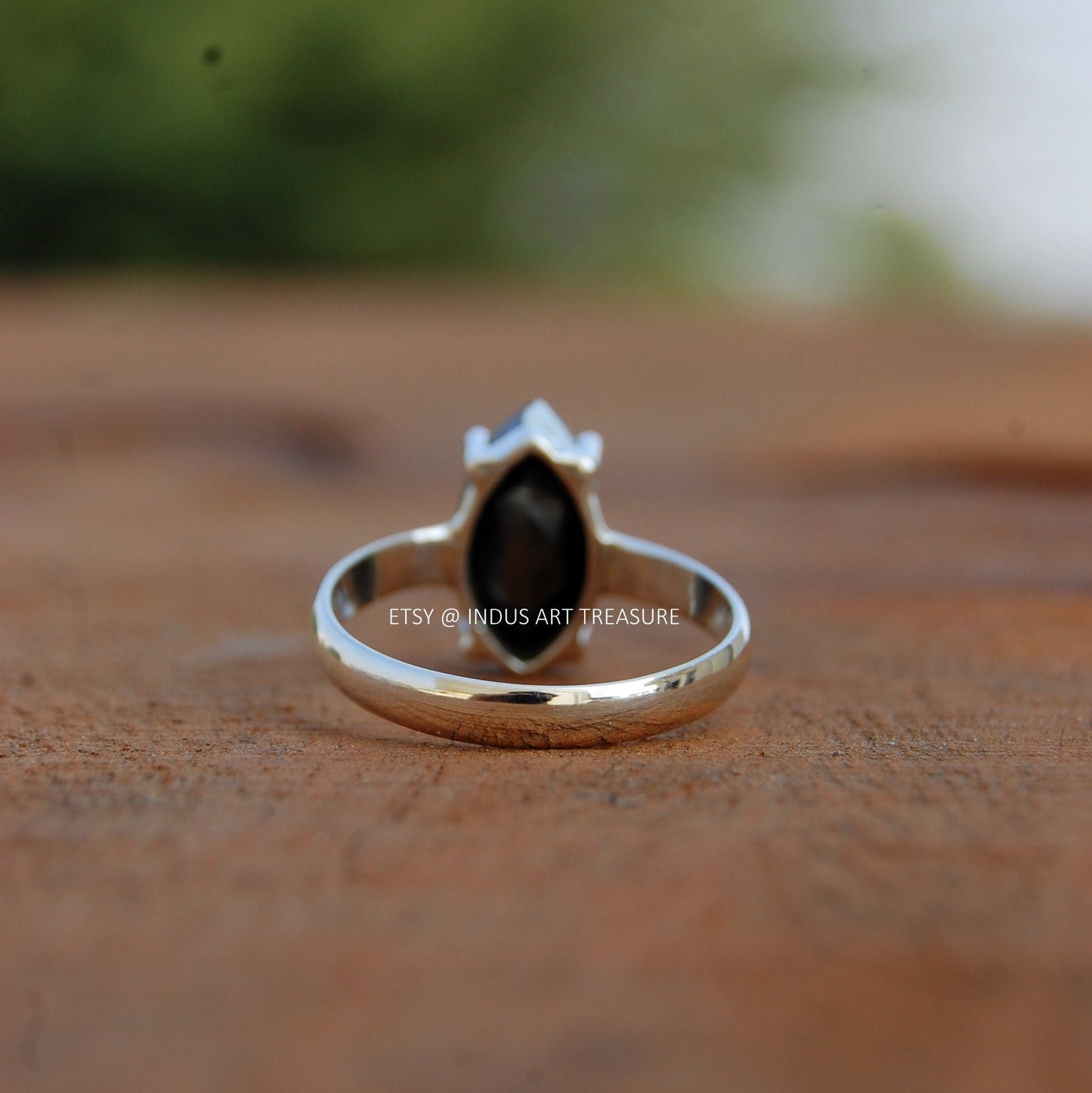 Hematite Marquise Prong Setting Ring