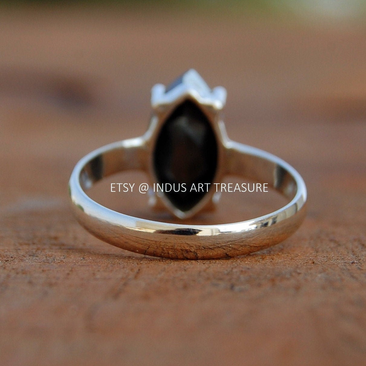 Hematite Marquise Prong Setting Ring