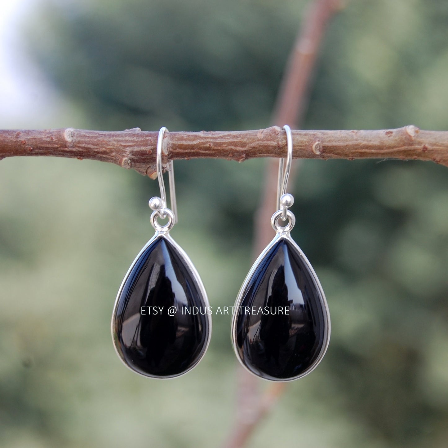 Black Onyx Drop Earrings