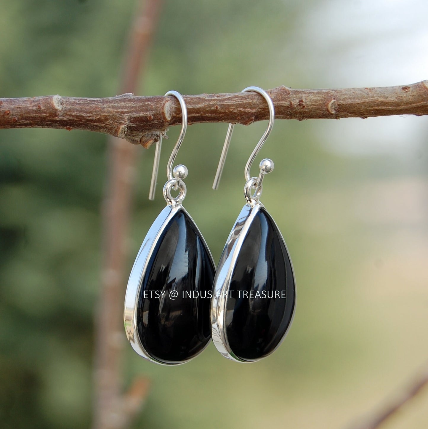 Black Onyx Drop Earrings