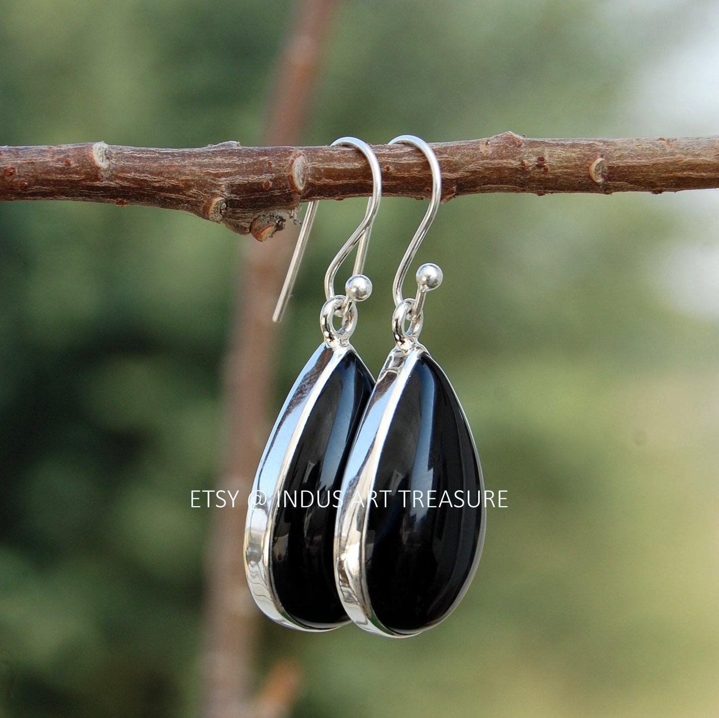 Black Onyx Drop Earrings