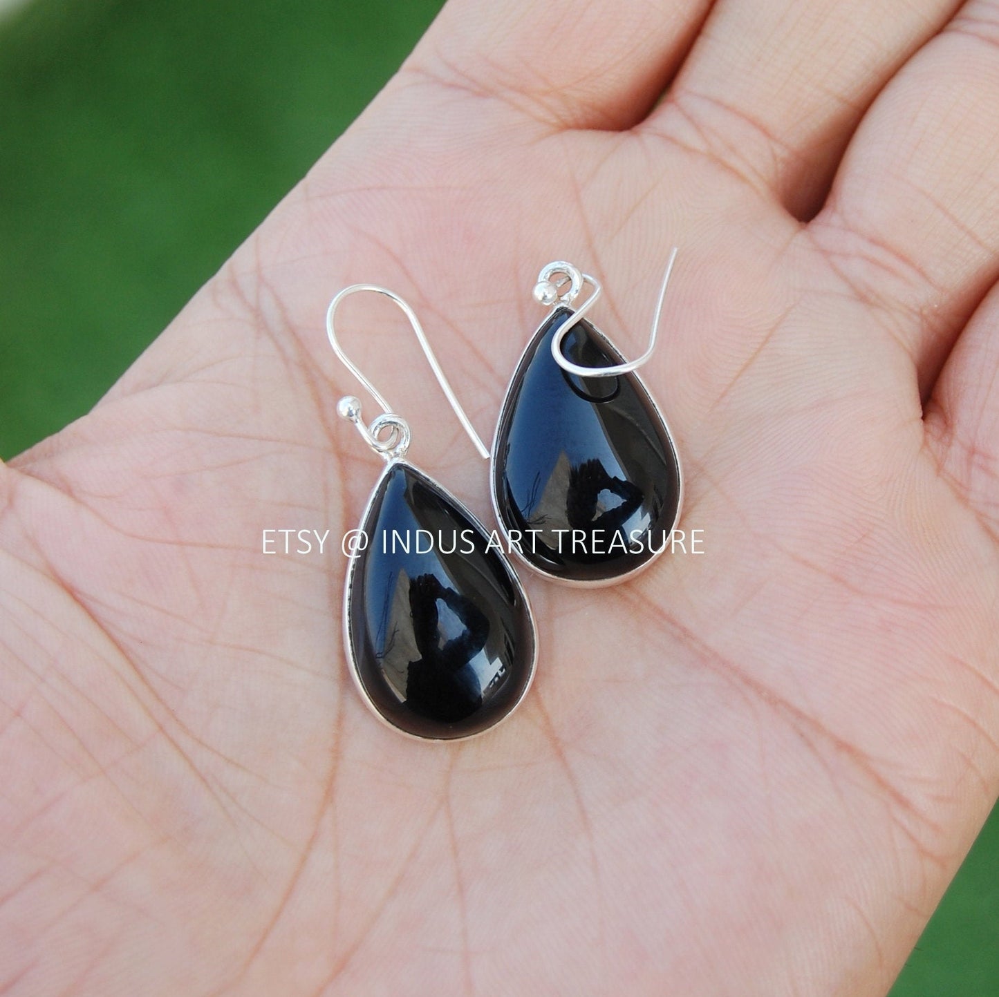 Black Onyx Drop Earrings