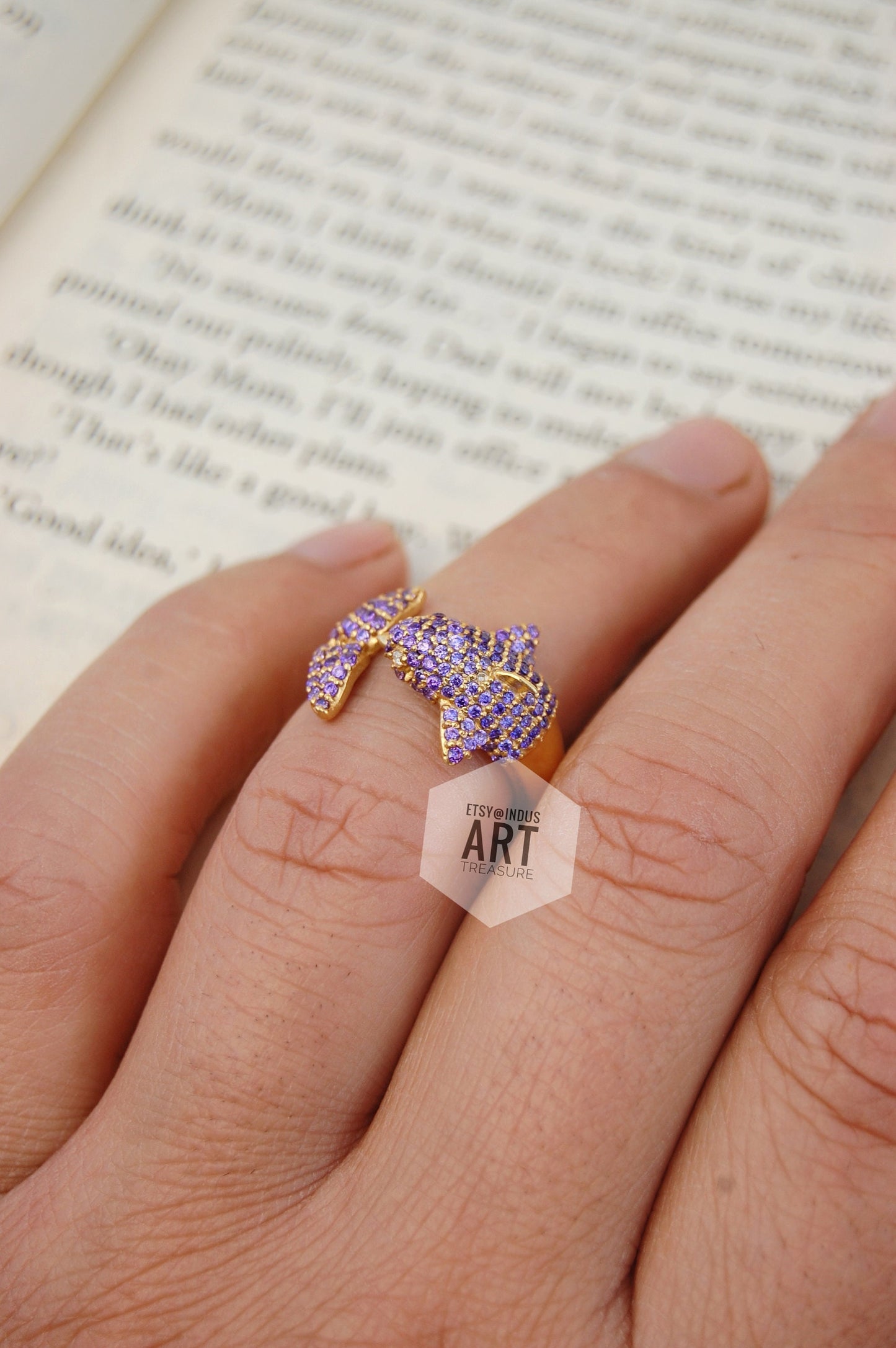 Amethyst Wrap Around Gold Ring