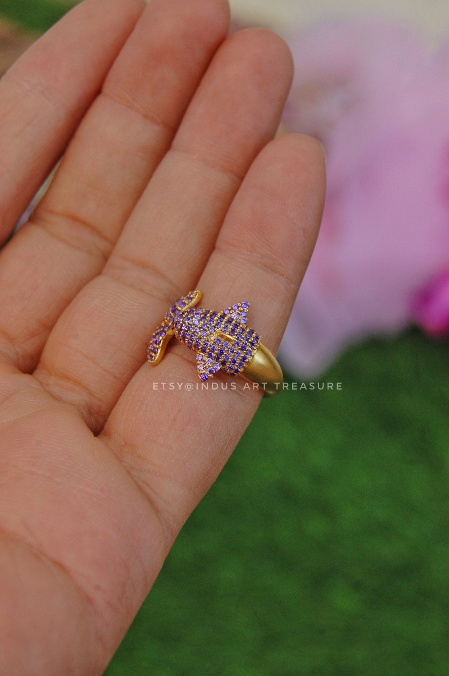Amethyst Wrap Around Gold Ring
