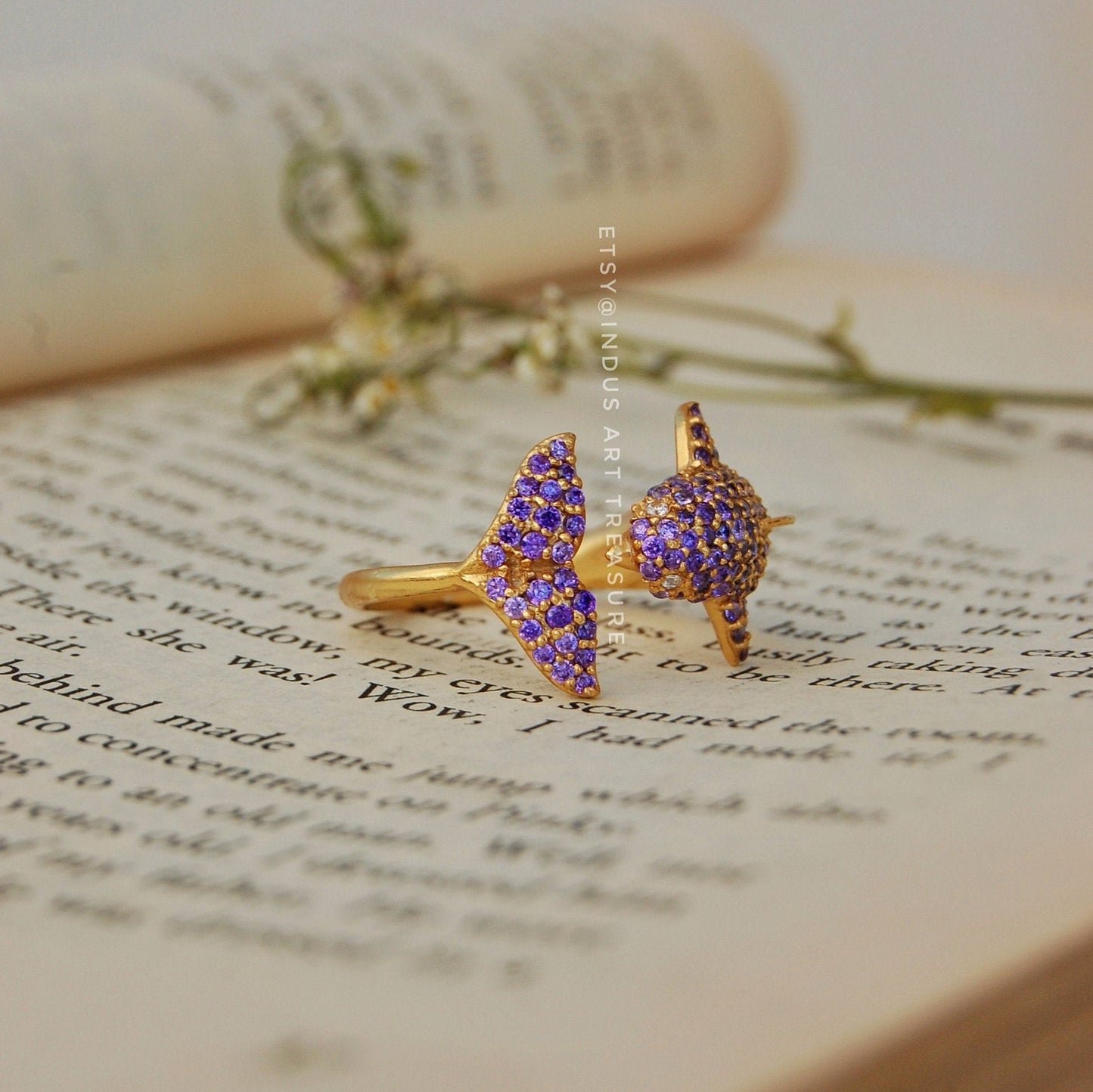 Amethyst Wrap Around Gold Ring
