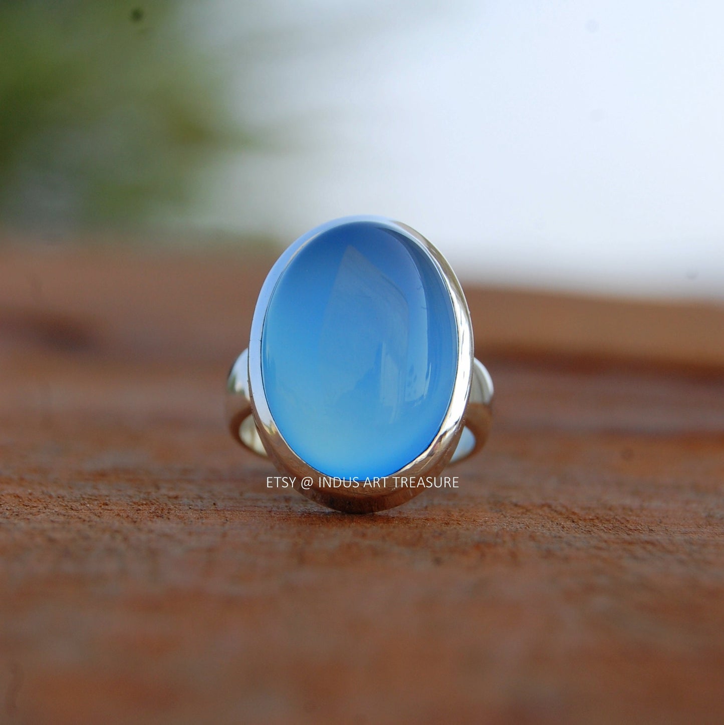 Aqua Chalcedony Ring