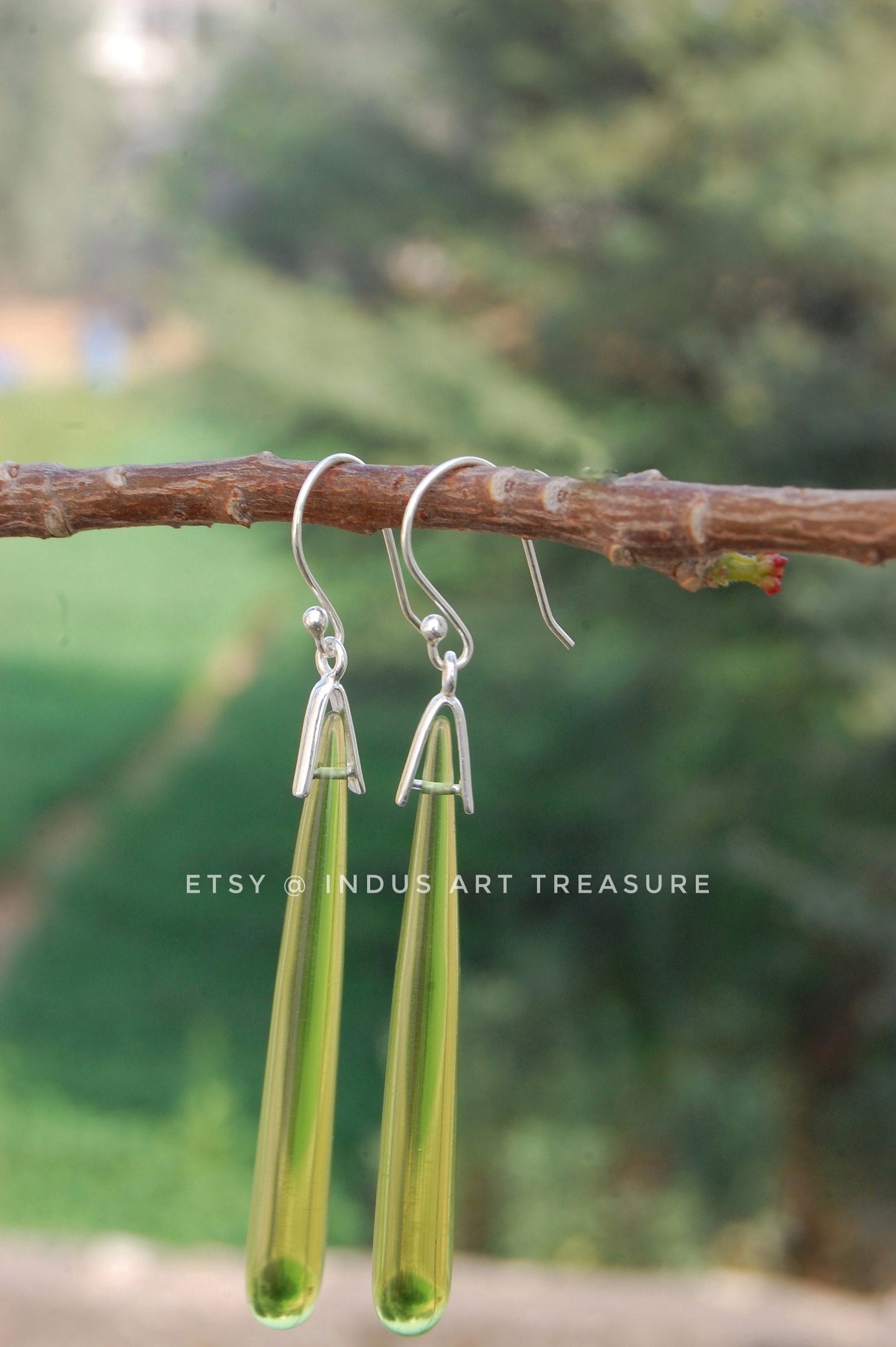 Olive Green Peridot Earrings