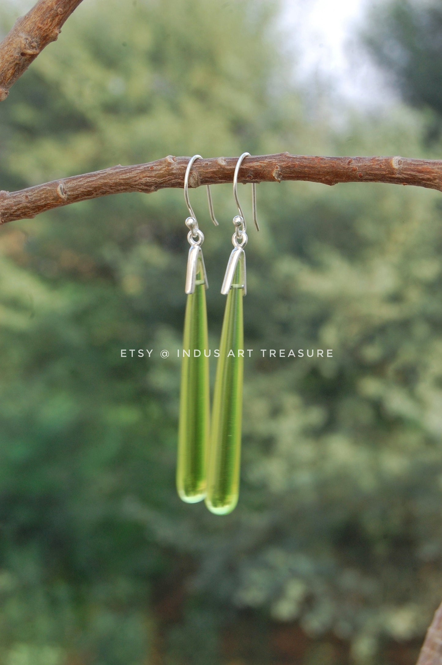 Olive Green Peridot Earrings