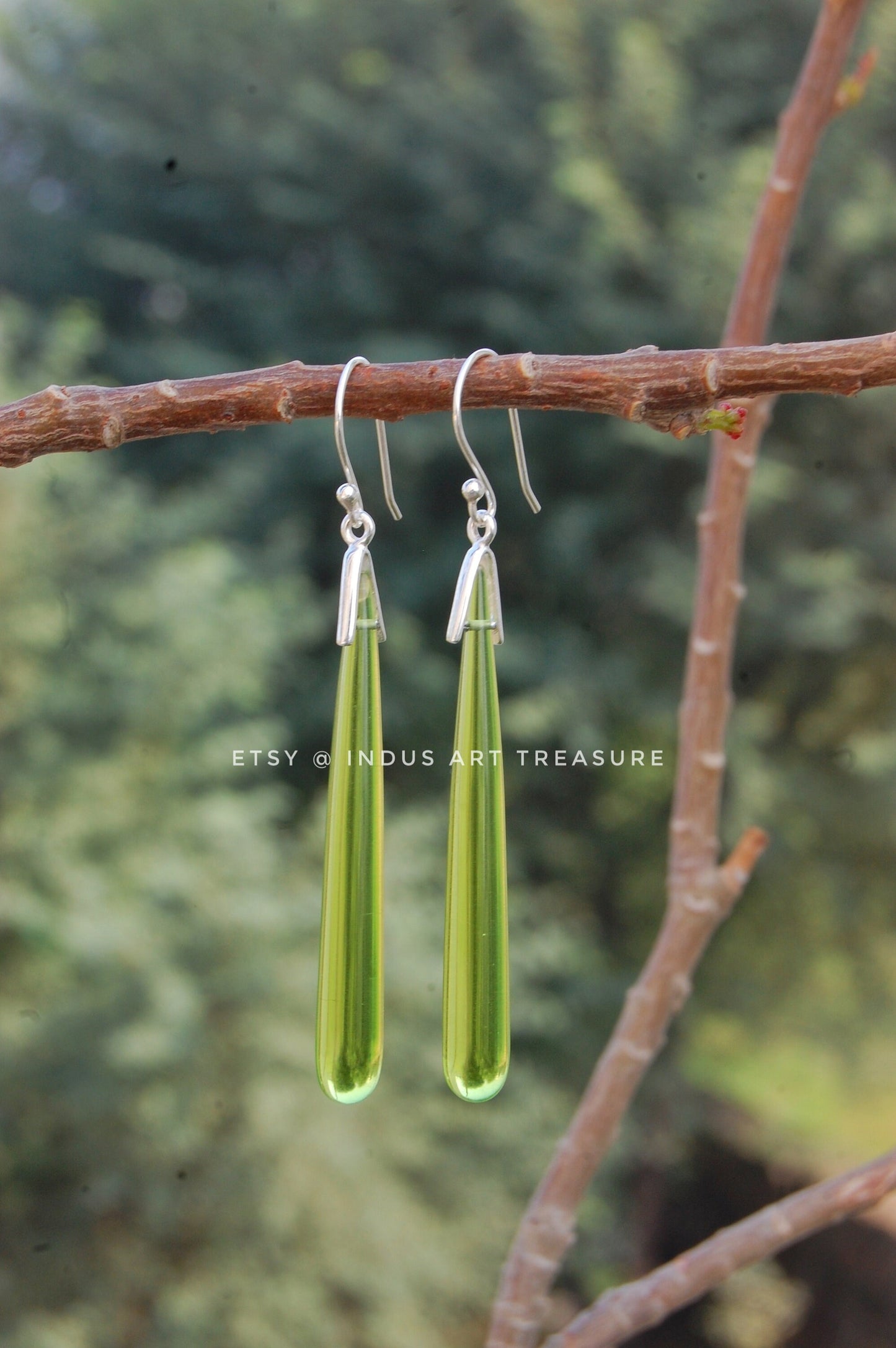 Olive Green Peridot Earrings
