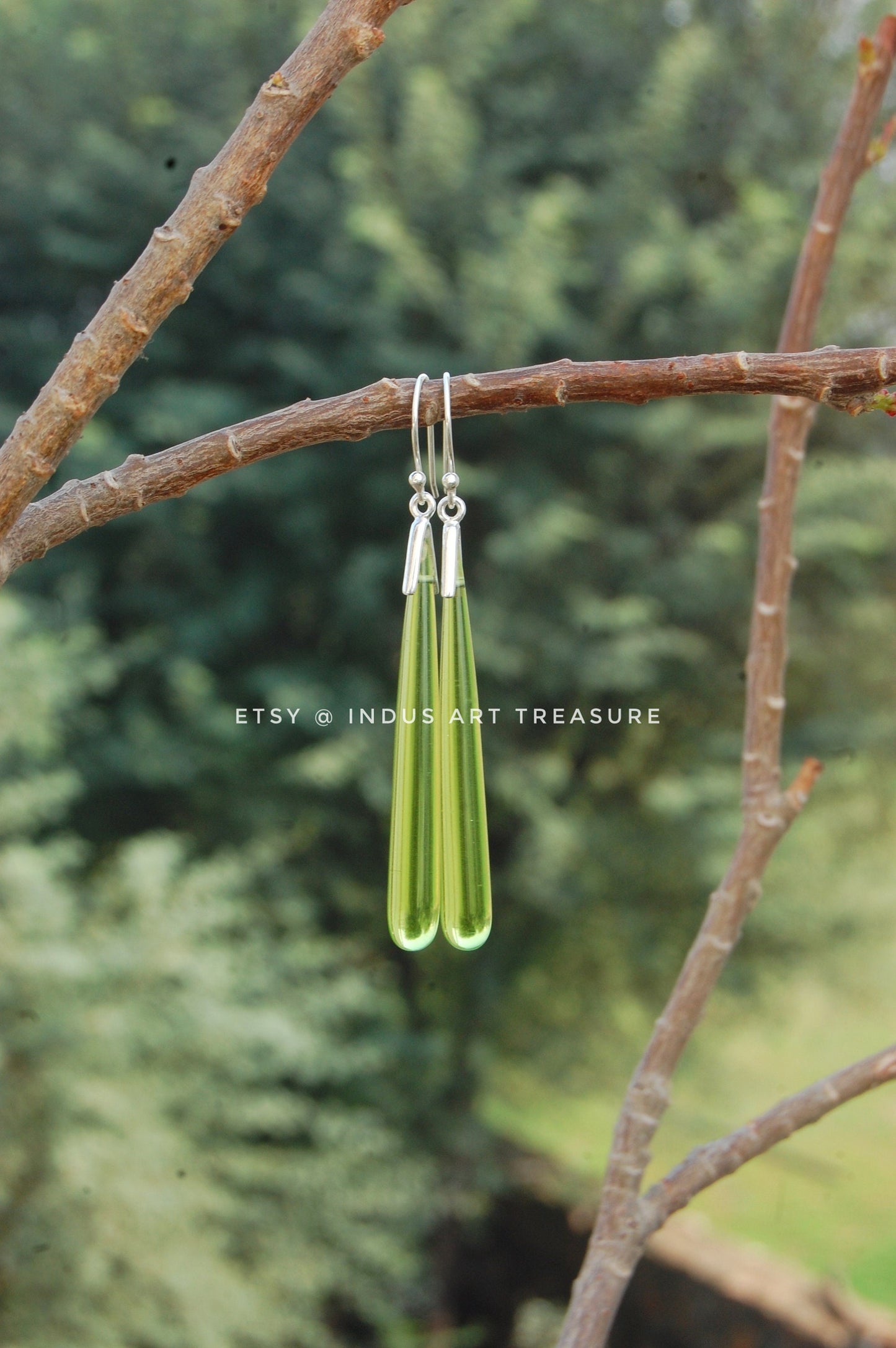 Olive Green Peridot Earrings