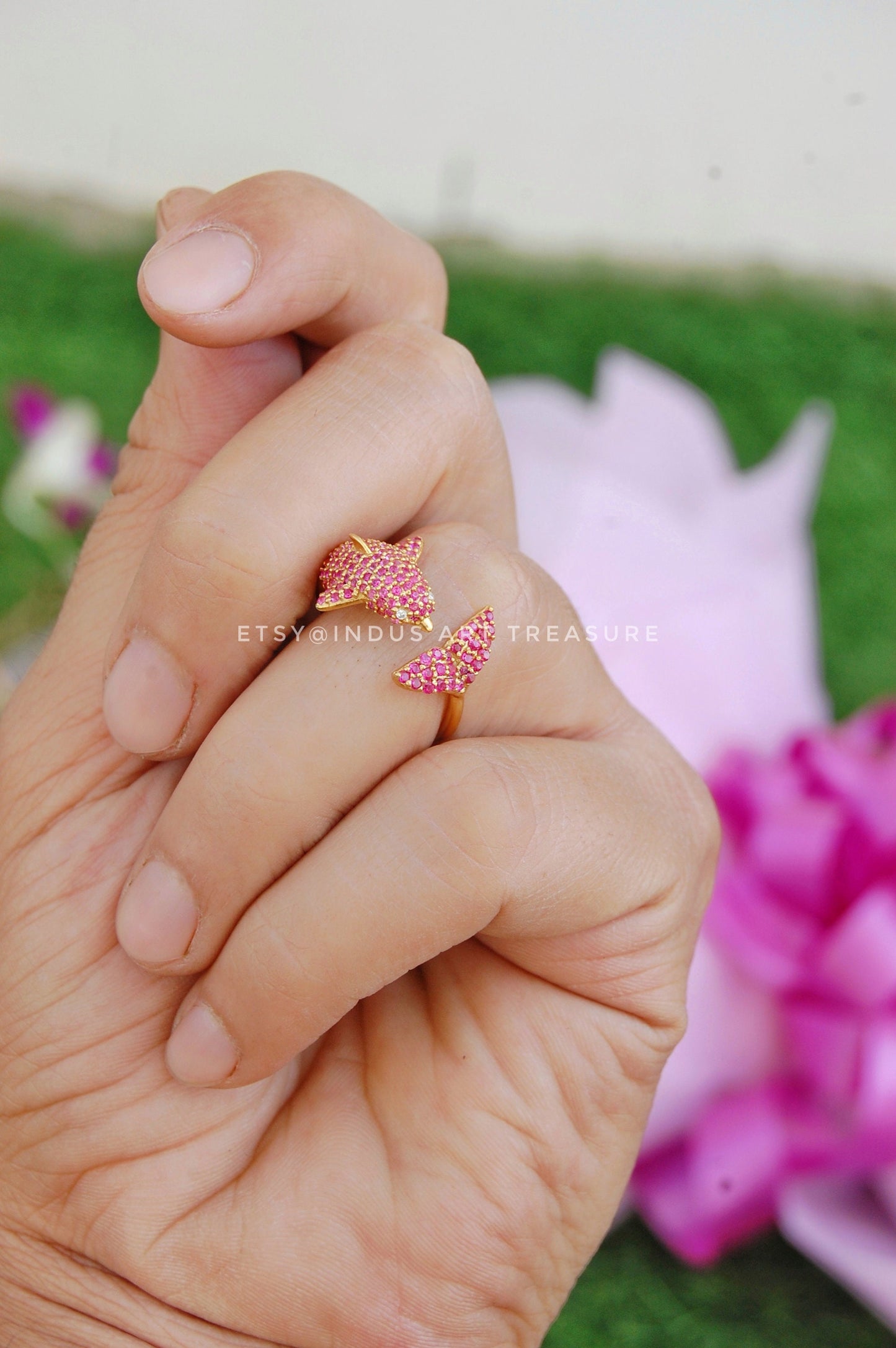Ruby Gold Dainty Ring