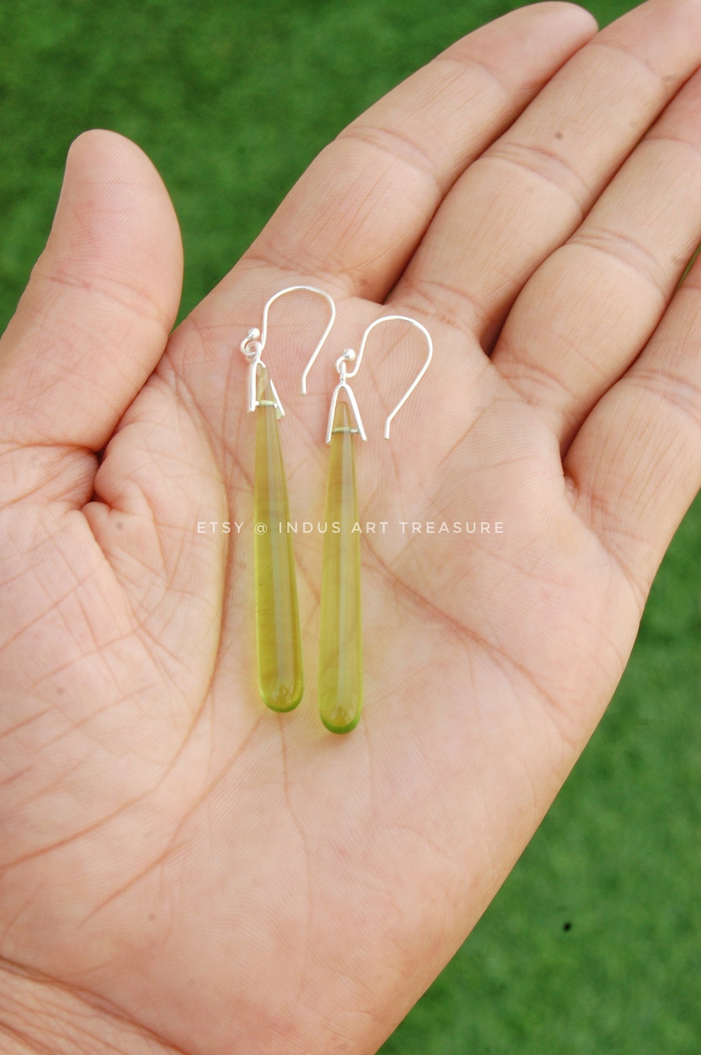 Olive Green Peridot Earrings
