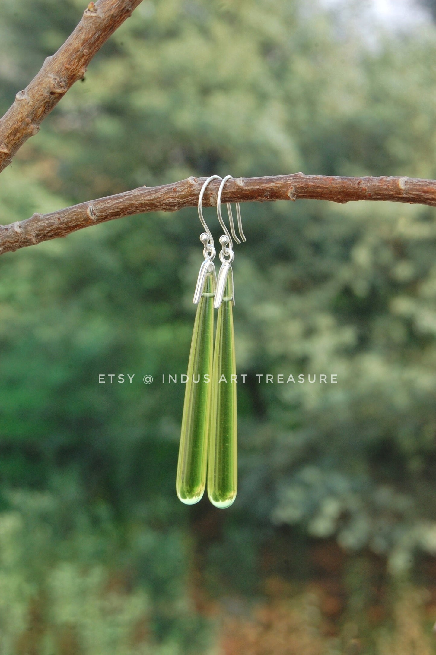 Olive Green Peridot Earrings