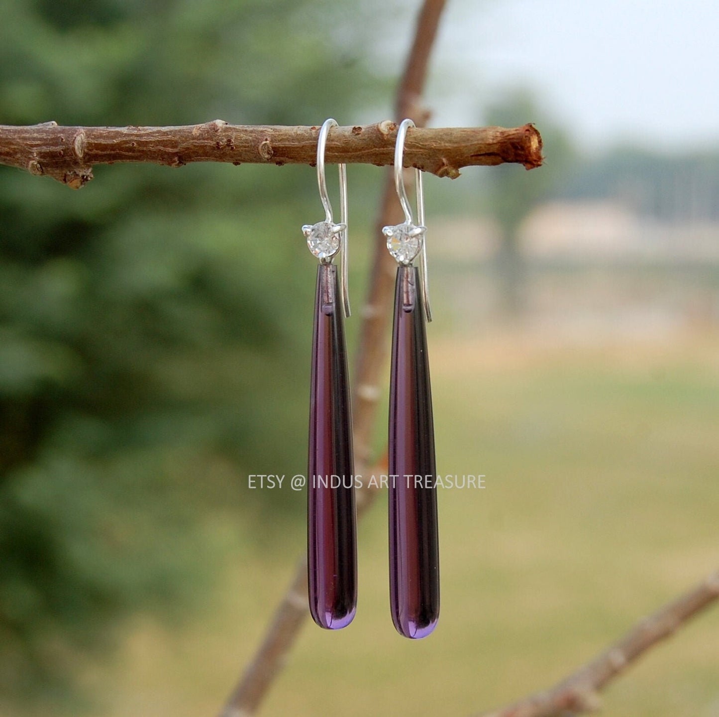 Smoky Quartz 50mm Long Drop Earrings