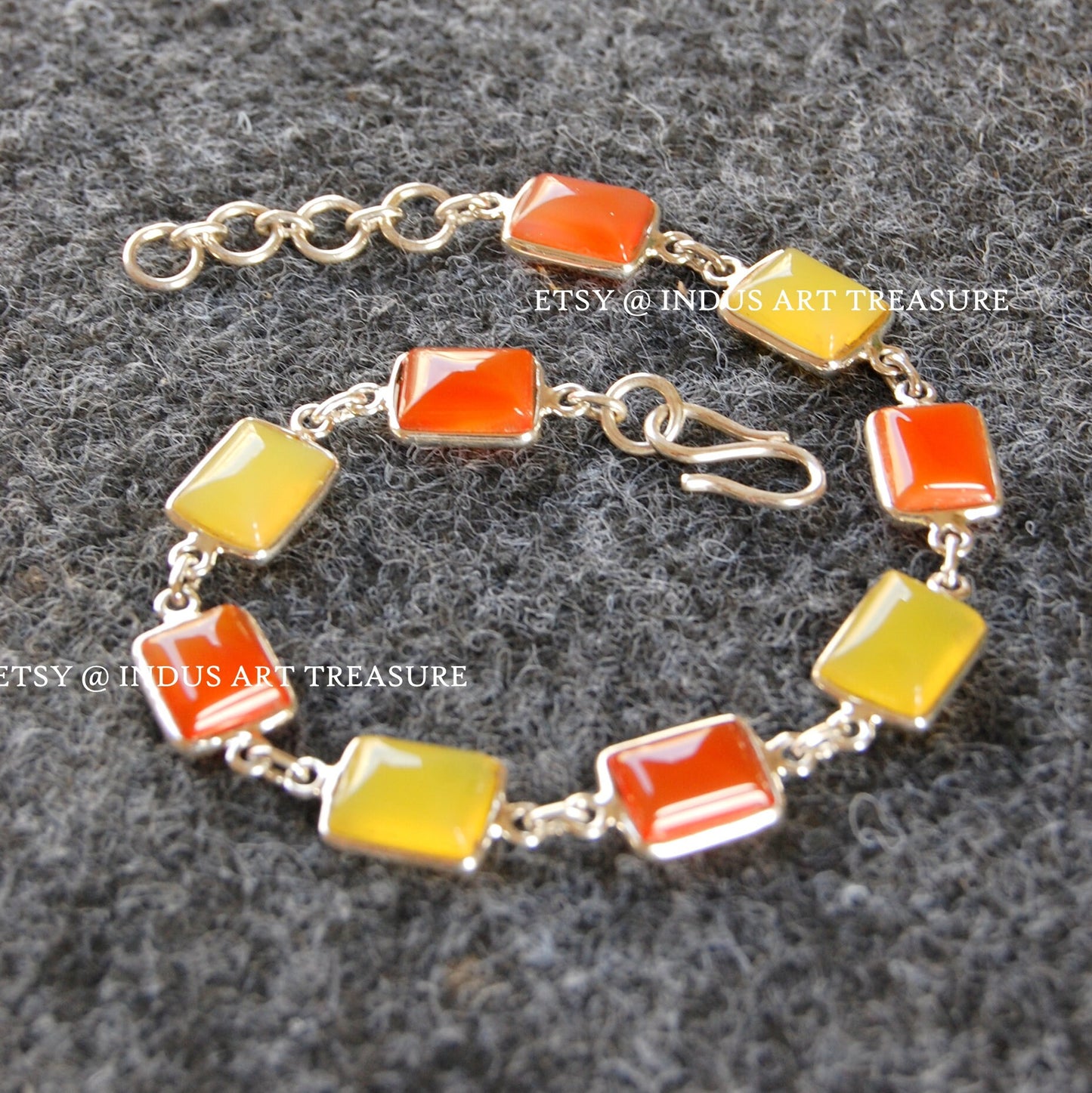 Carnelian Bracelet Yellow Onyx Gemstone Bracelet