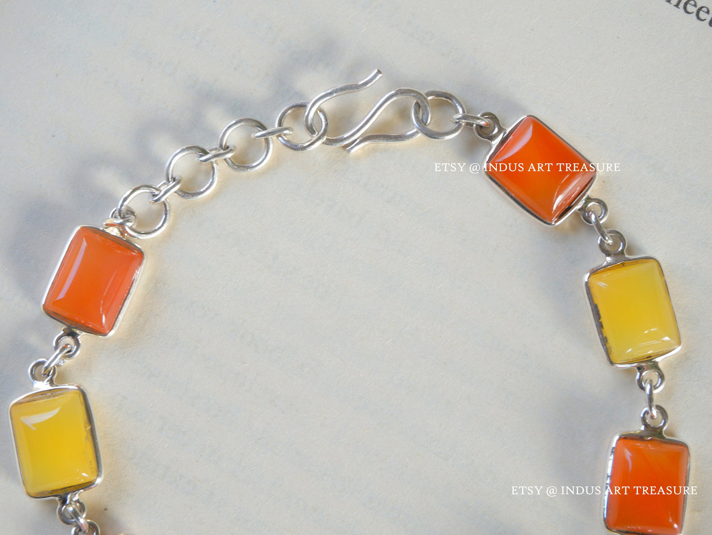 Carnelian Bracelet Yellow Onyx Gemstone Bracelet
