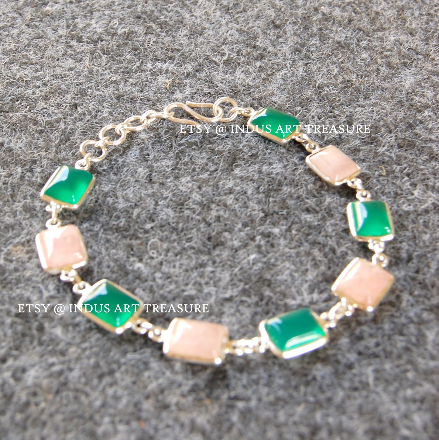 Rose Quartz & Green Onyx Bracelet