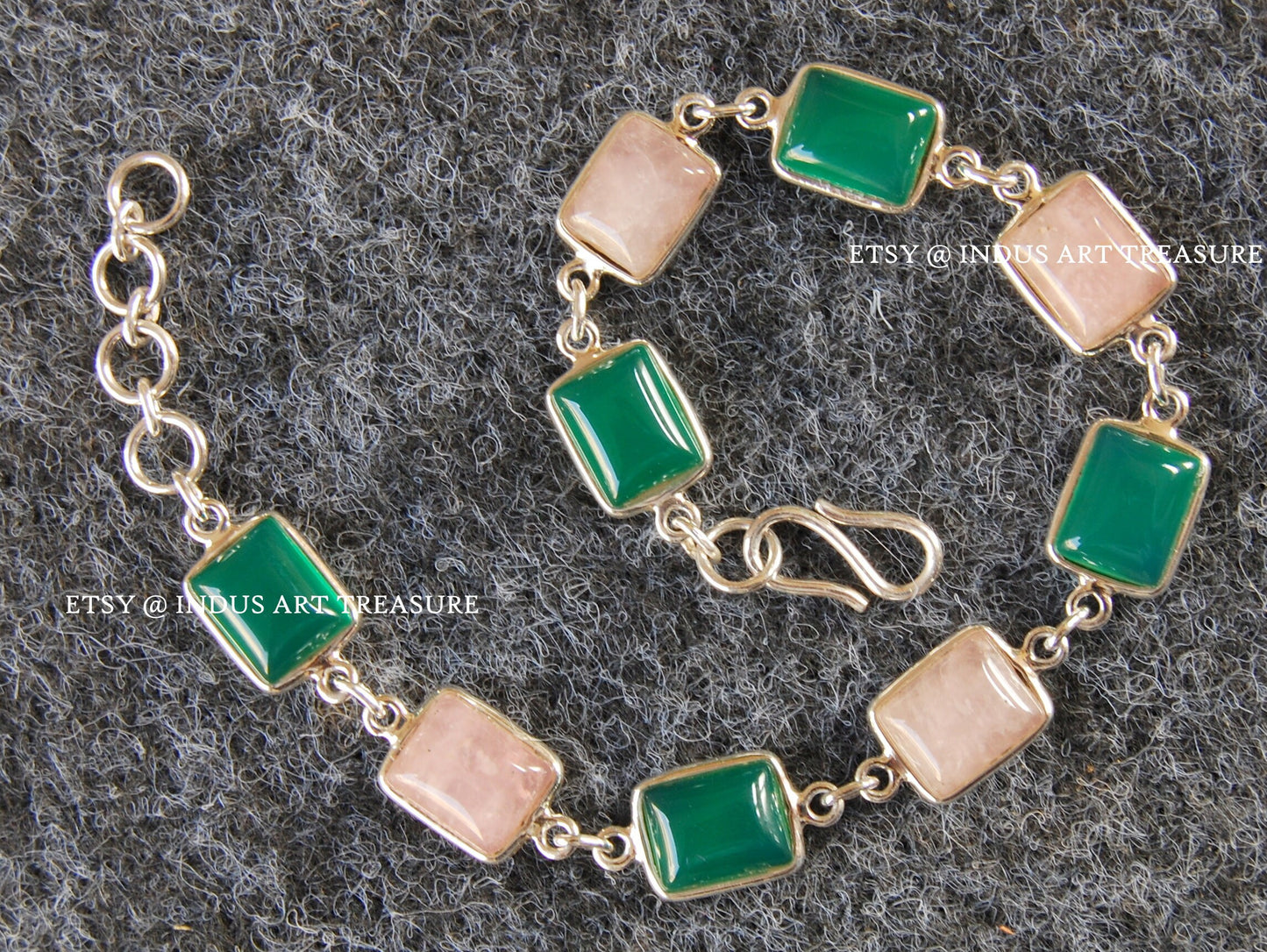 Rose Quartz & Green Onyx Bracelet