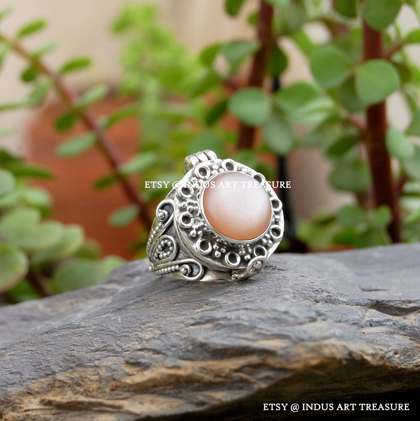 Peach Moonstone Ring