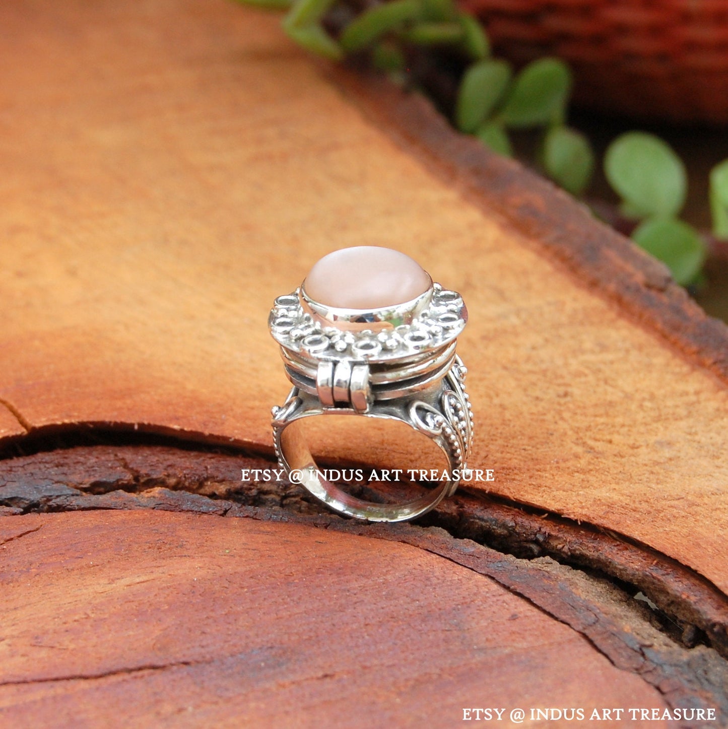 Peach Moonstone Ring