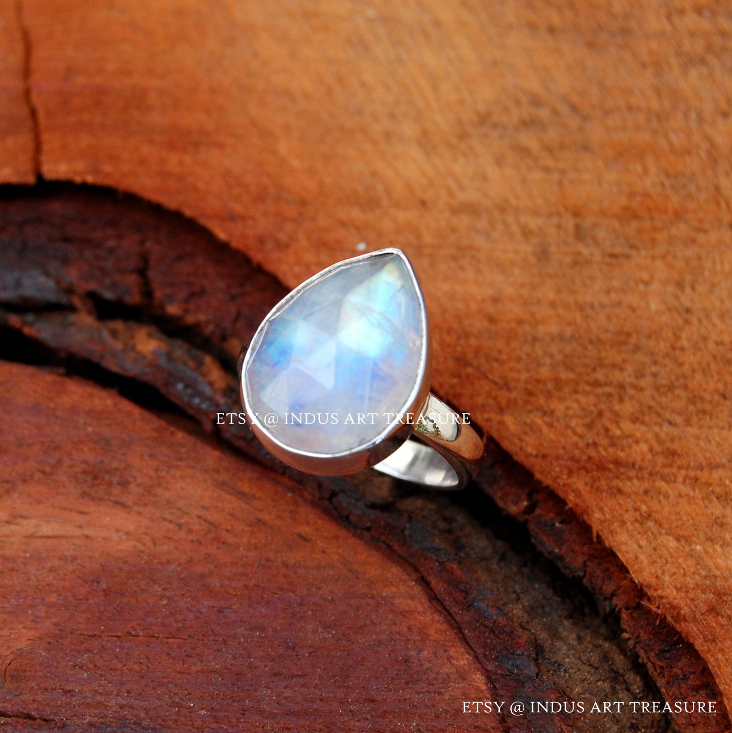 Rainbow Moonstone Ring