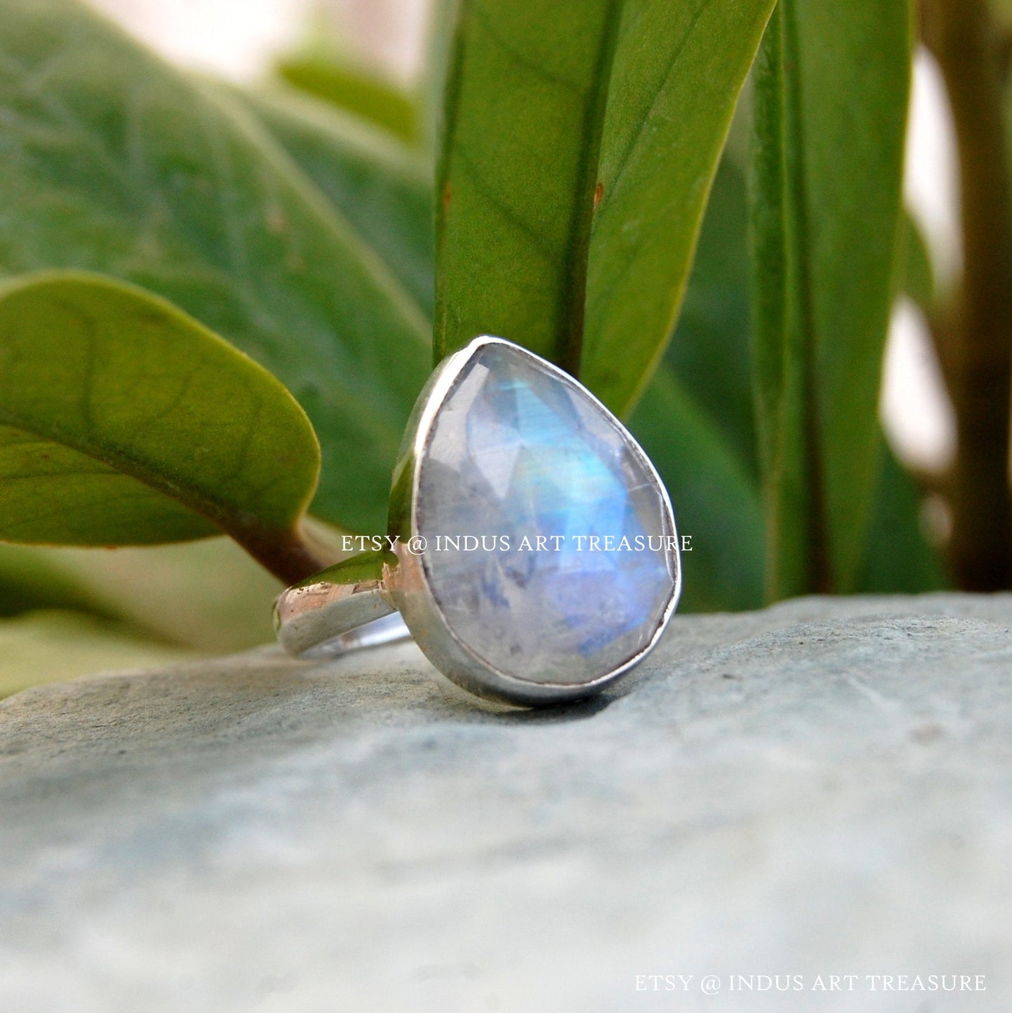 Rainbow Moonstone Ring