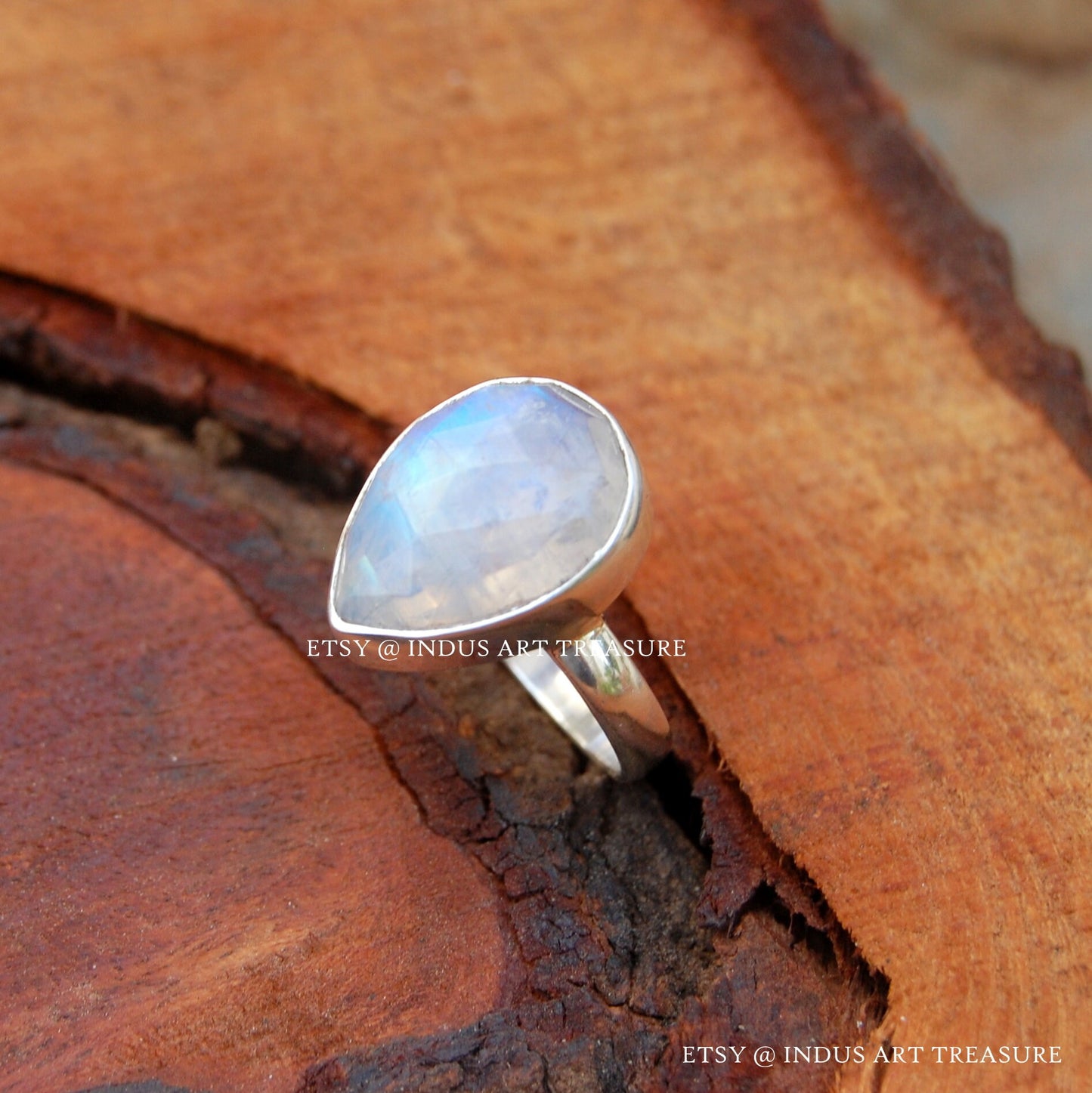 Rainbow Moonstone Ring
