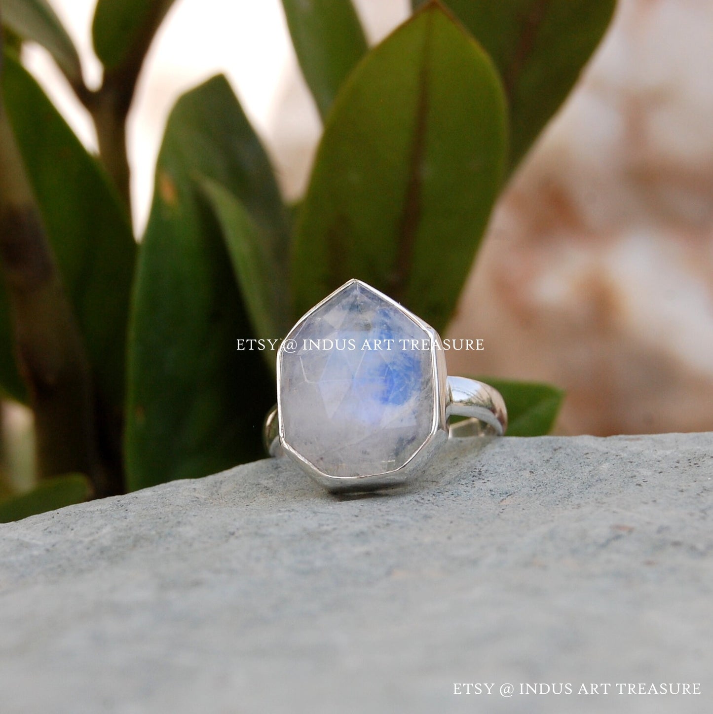 Rainbow Moonstone Ring