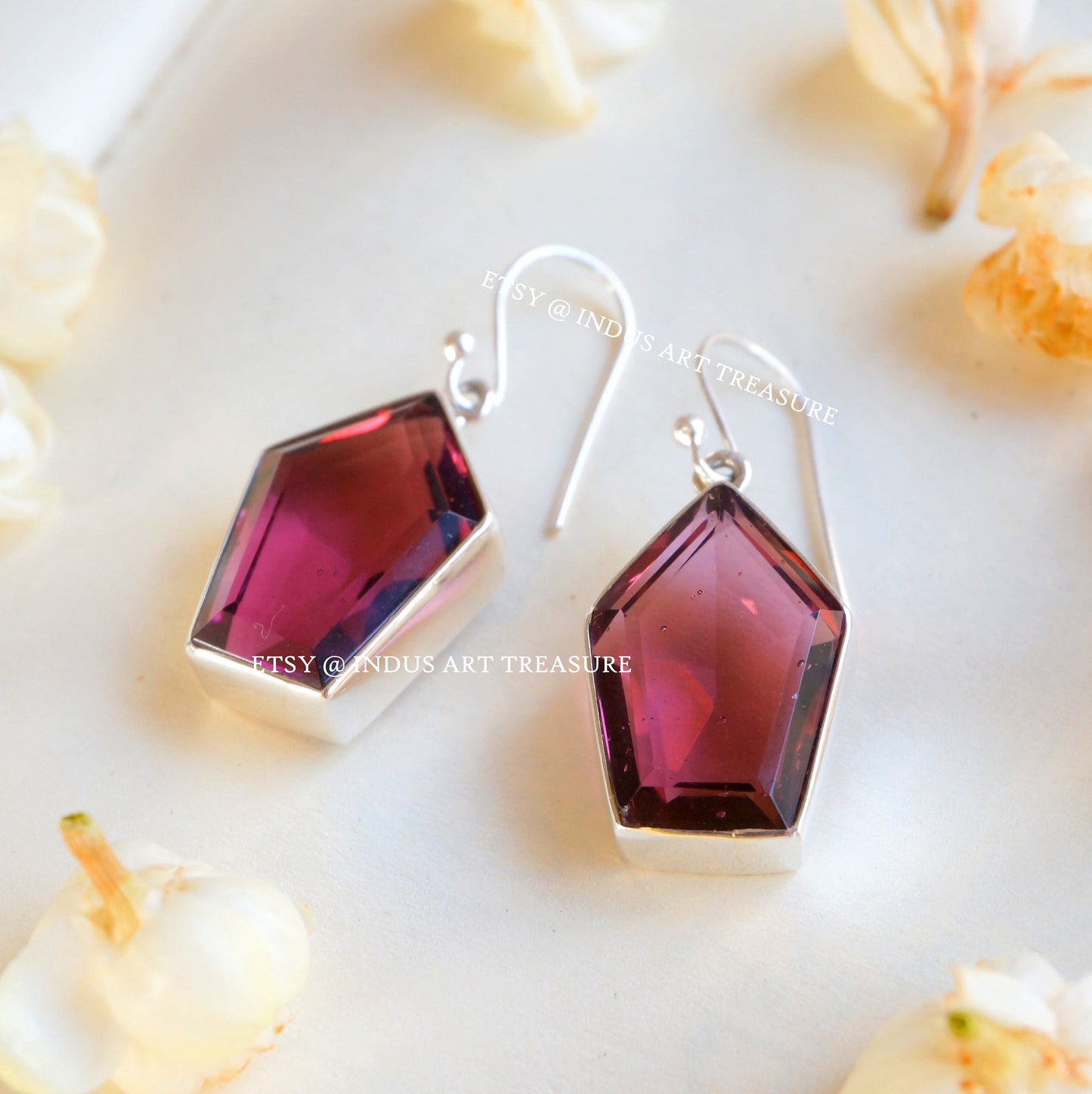 Pink Tourmaline Dangle Earrings