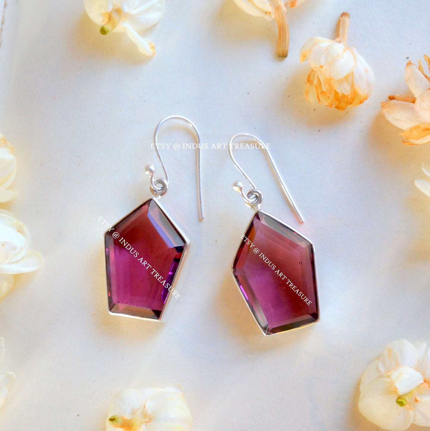 Pink Tourmaline Dangle Earrings