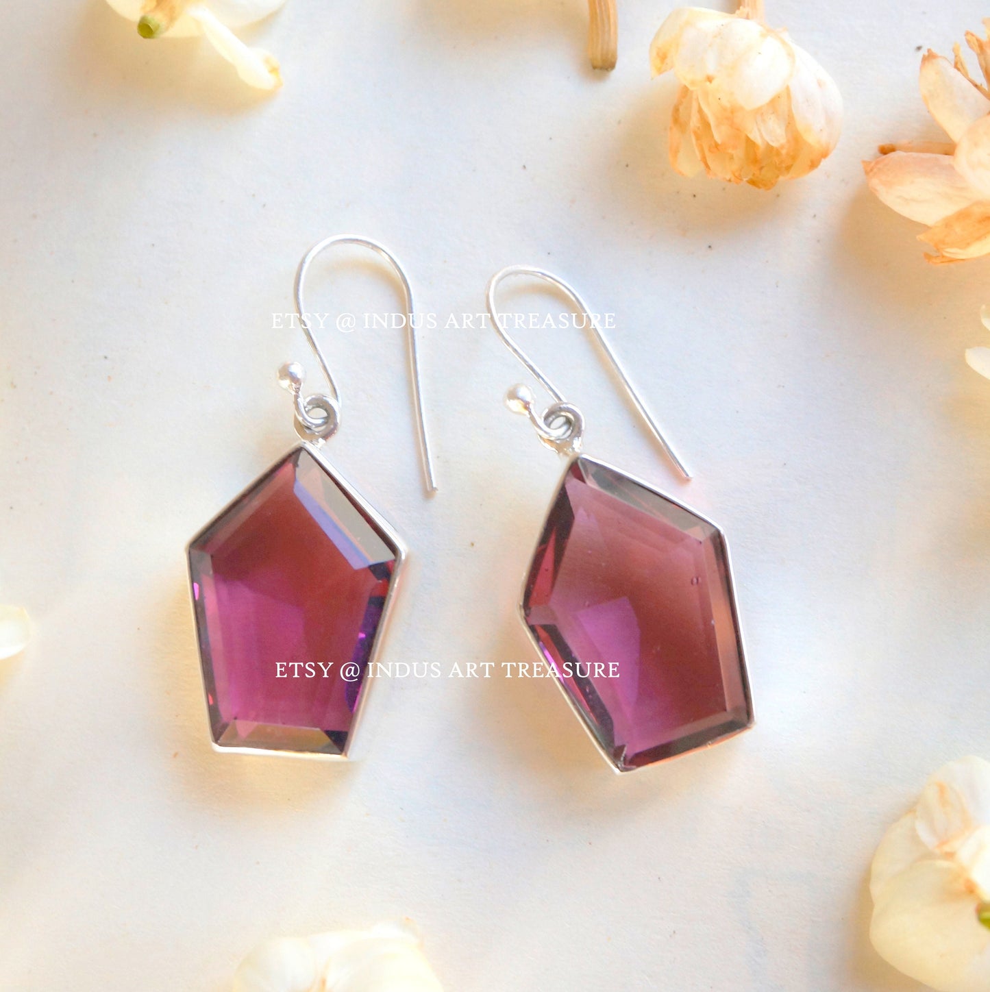 Pink Tourmaline Dangle Earrings