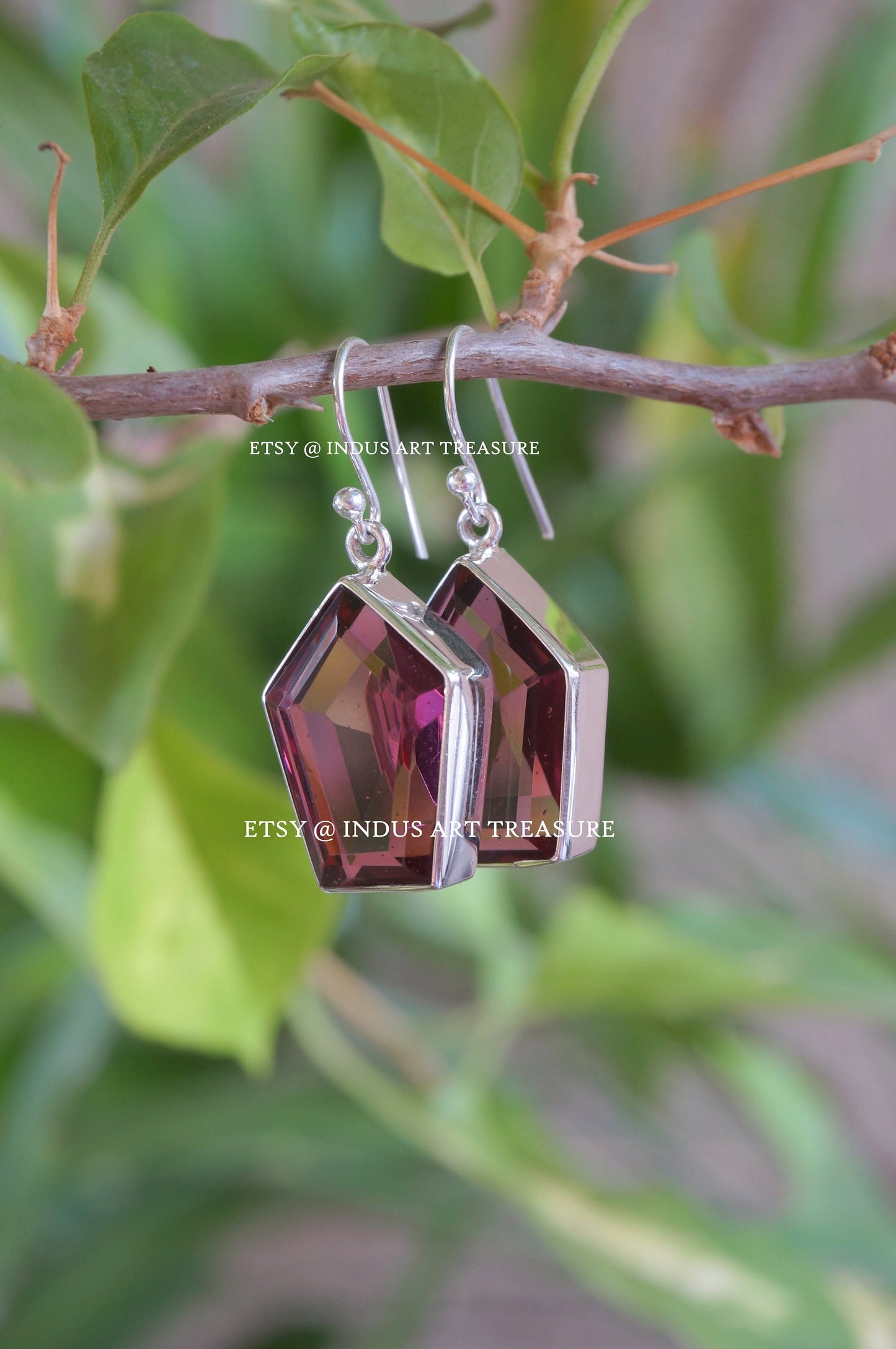 Pink Tourmaline Dangle Earrings