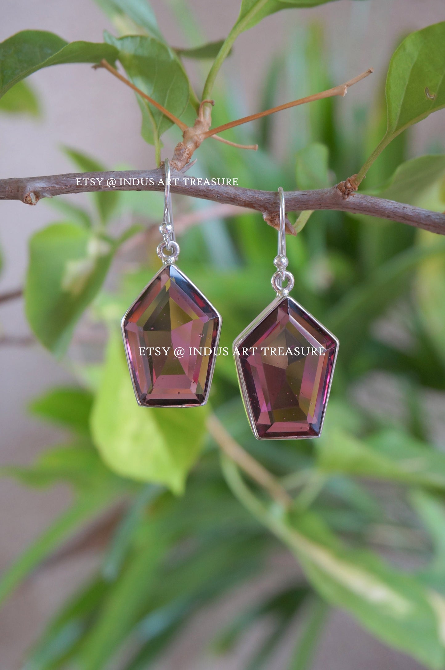 Pink Tourmaline Dangle Earrings