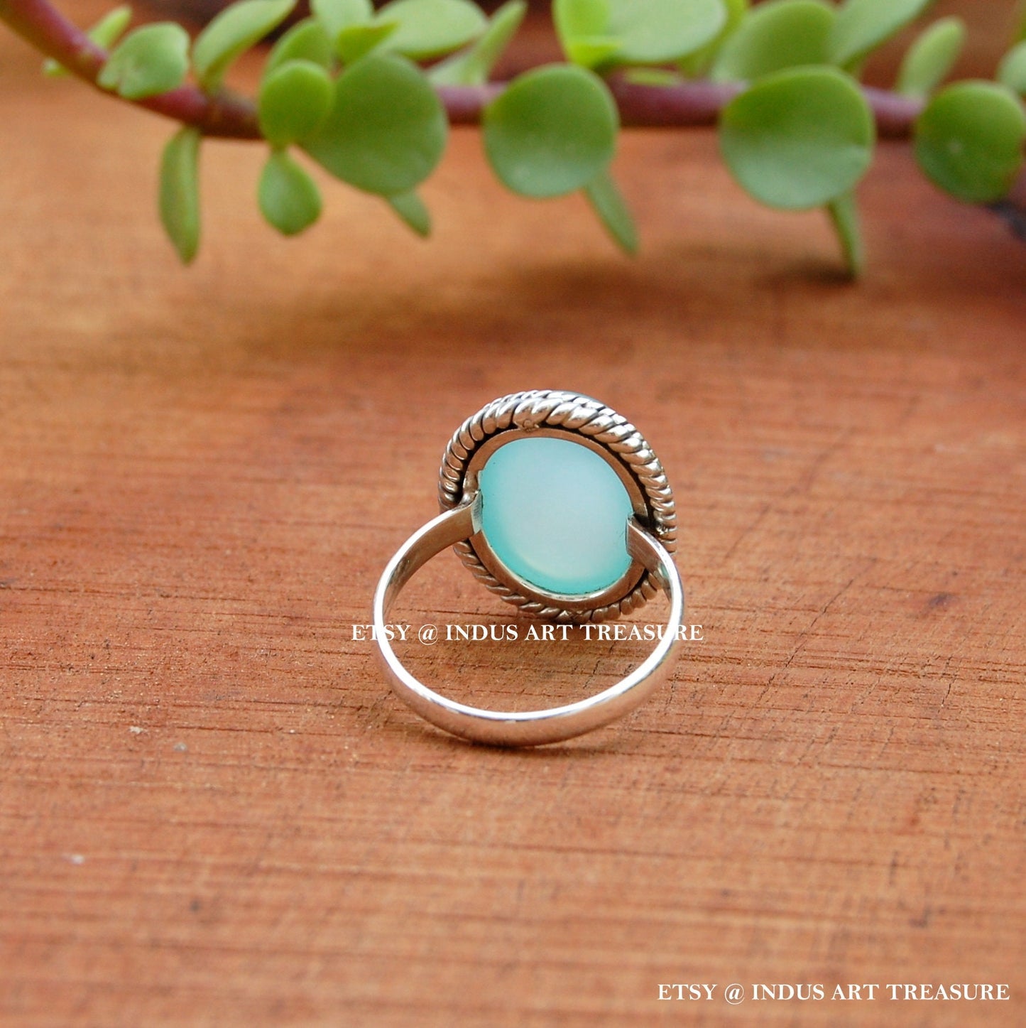 Aqua Chalcedony Ring