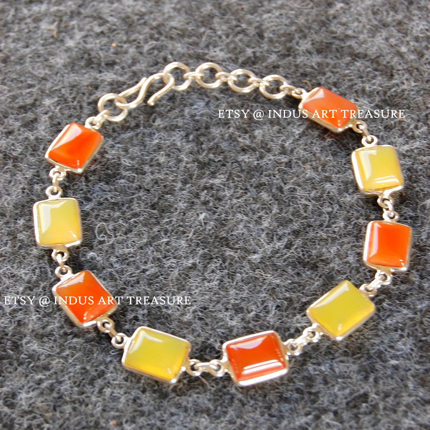 Carnelian Bracelet Yellow Onyx Gemstone Bracelet
