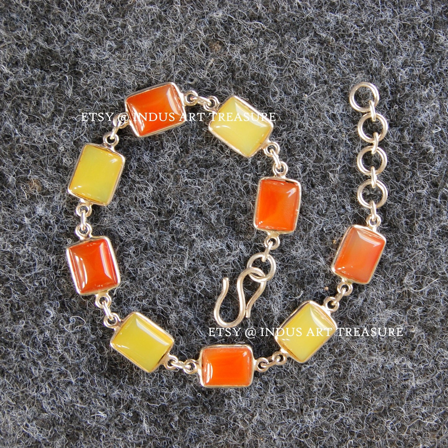 Carnelian Bracelet Yellow Onyx Gemstone Bracelet