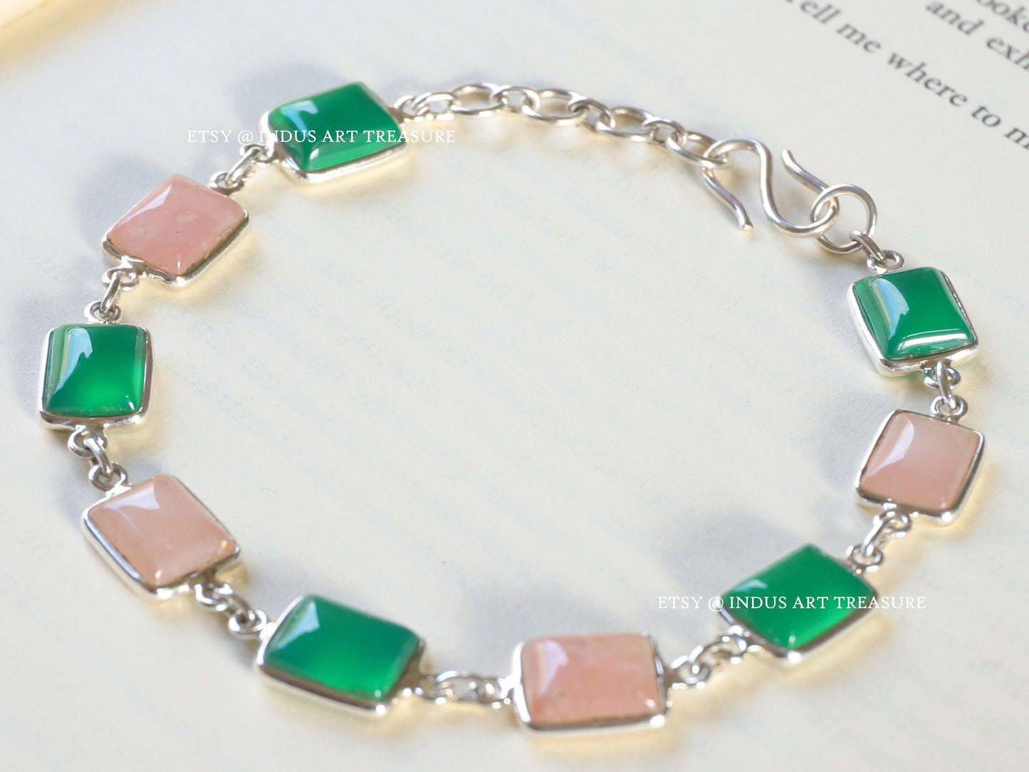 Rose Quartz & Green Onyx Bracelet
