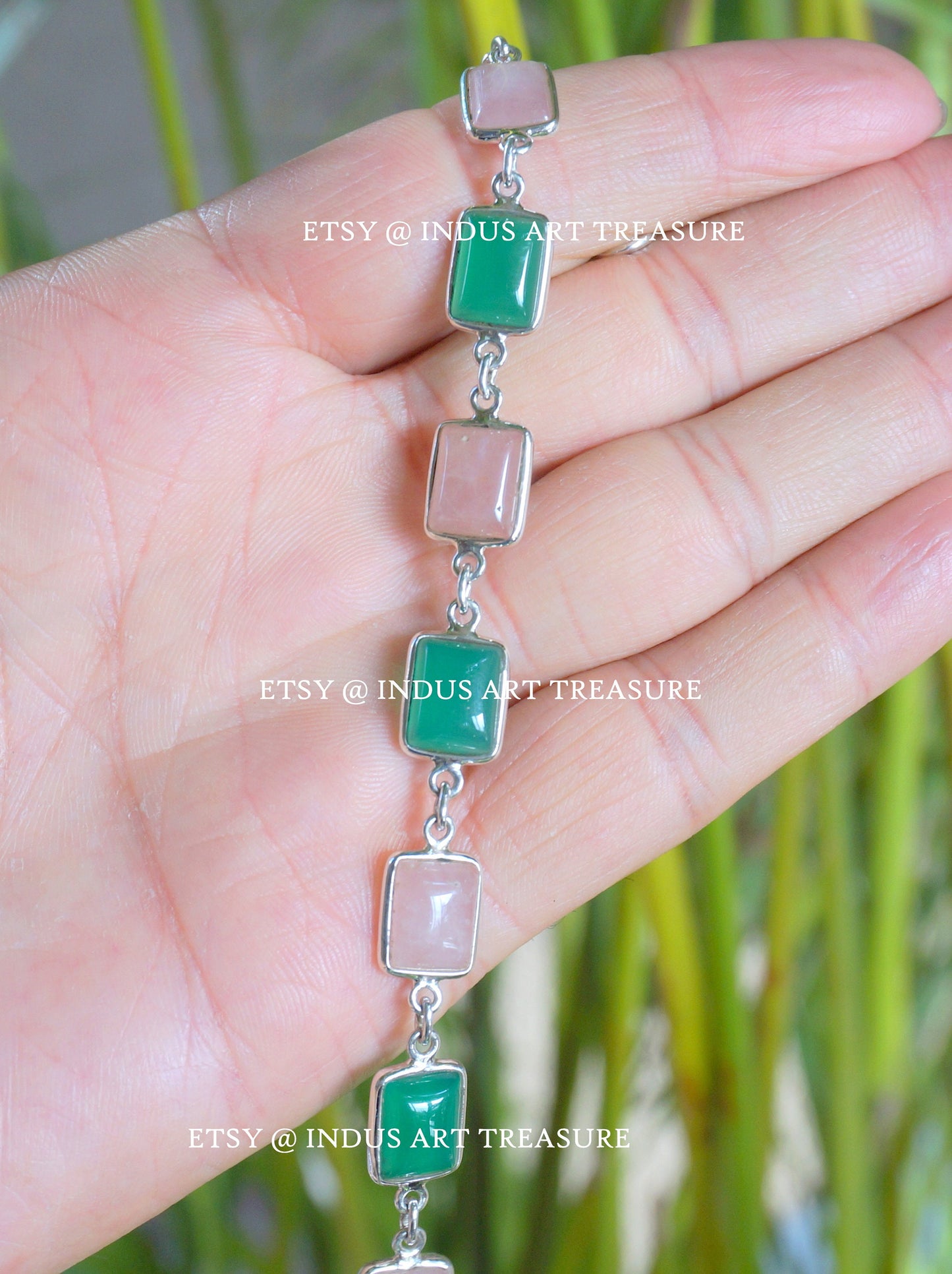 Rose Quartz & Green Onyx Bracelet