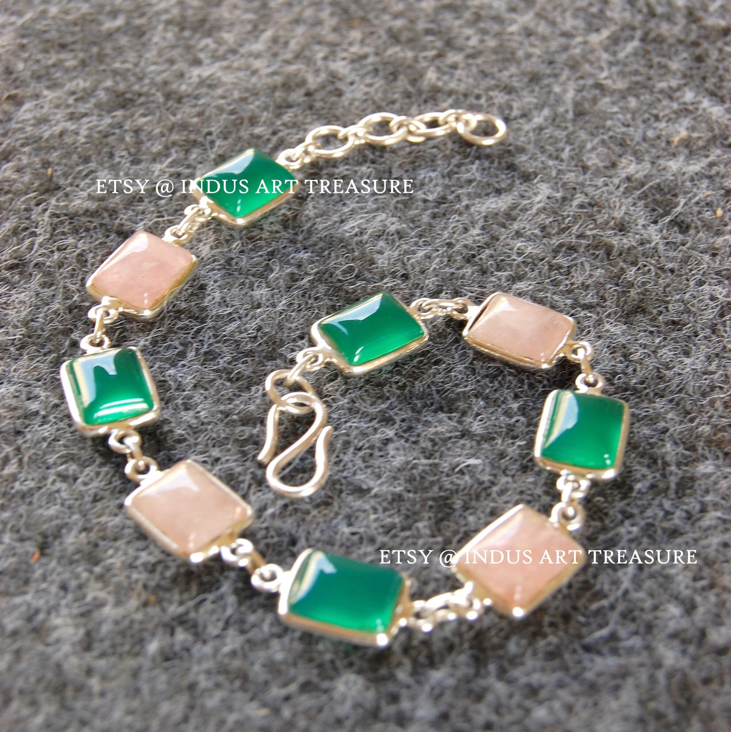 Rose Quartz & Green Onyx Bracelet