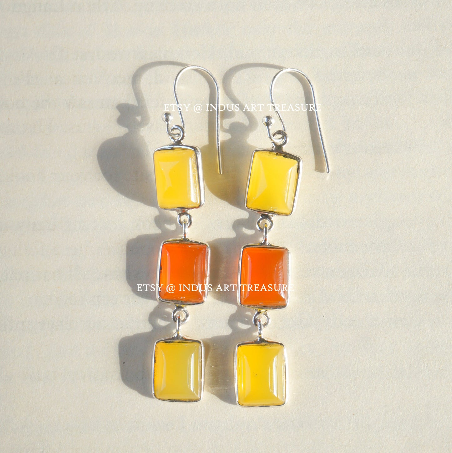 Carnelian -Yellow Onyx Earrings