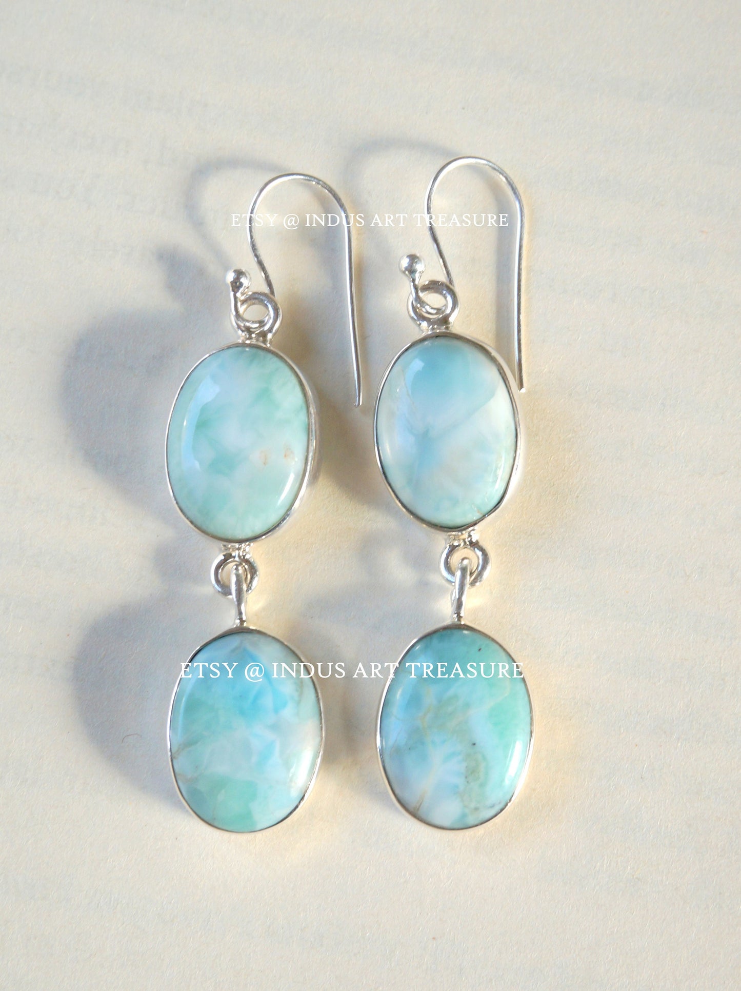 Larimar Long Dangle Earrings