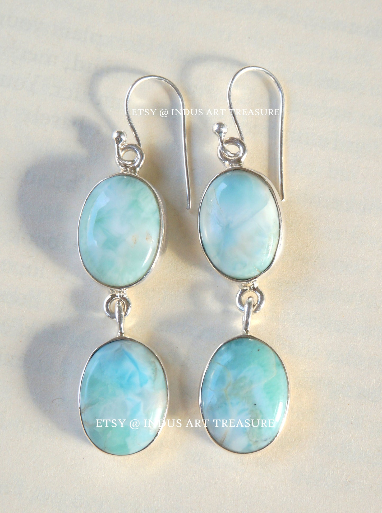 Larimar Long Dangle Earrings