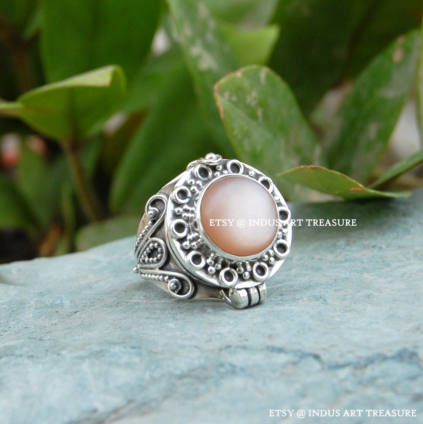 Peach Moonstone Ring
